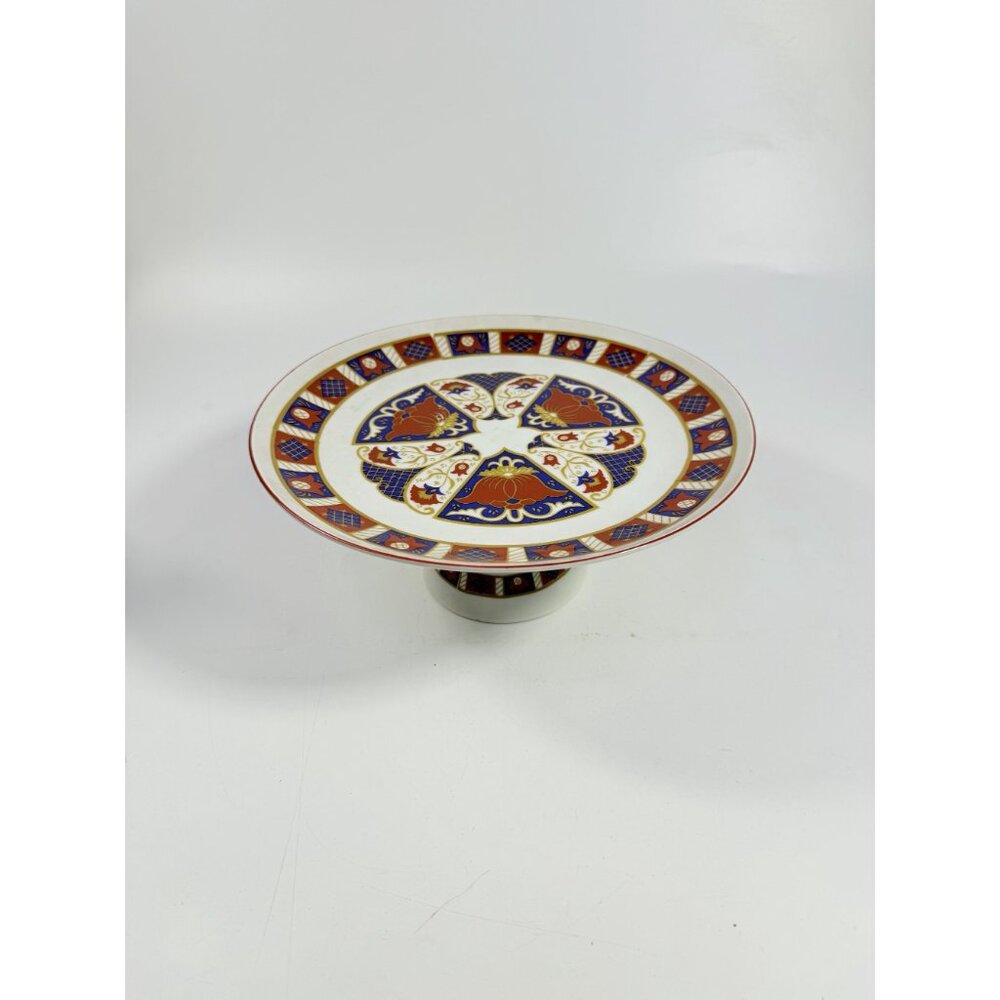 Pedestal Cake Plate Imari Seymour Mann Derbyshire Footed Replacement China - Picture 2 of 16